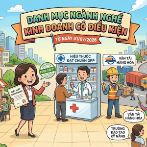 DANH MỤC NGÀNH NGHỀ KINH DOANH CÓ ĐIỀU KIỆN TỪ NGÀY 01/07/2026