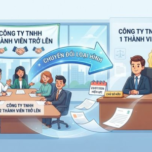 THỦ TỤC CHUYỂN ĐỔI CÔNG TY TNHH HAI THÀNH VIÊN TRỞ LÊN THÀNH CÔNG TY TNHH MỘT THÀNH VIÊN MỚI NHẤT