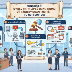 ĐỪNG BỎ LỠ: 5 THAY ĐỔI PHÁP LÝ QUAN TRỌNG VỀ ĐĂNG KÝ DOANH NGHIỆP TỪ NGHỊ ĐỊNH 296