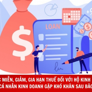 THỦ TỤC MIỄN, GIẢM, GIA HẠN THUẾ ĐỐI VỚI HỘ KINH DOANH, CÁ NHÂN KINH DOANH GẶP KHÓ KHĂN SAU BÃO