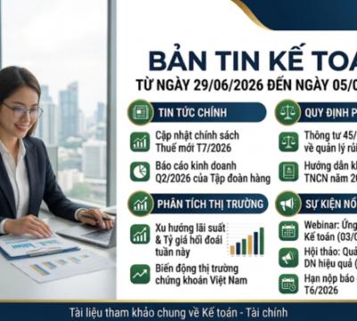 BẢN TIN KẾ TOÁN TỪ NGÀY 29/06/2026 ĐẾN NGÀY 05/07/2026