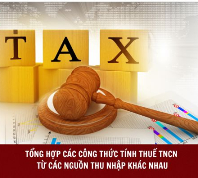TỔNG HỢP CÁC CÔNG THỨC TÍNH THUẾ TNCN TỪ CÁC NGUỒN THU NHẬP KHÁC NHAU