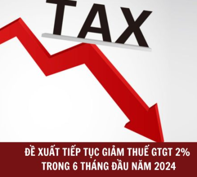 ĐỀ XUẤT TIẾP TỤC GIẢM THUẾ GTGT 2% TRONG 6 THÁNG ĐẦU NĂM 2024