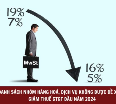 DANH SÁCH NHÓM HÀNG HOÁ, DỊCH VỤ KHÔNG ĐƯỢC ĐỀ XUẤT GIẢM THUẾ GTGT ĐẦU NĂM 2024