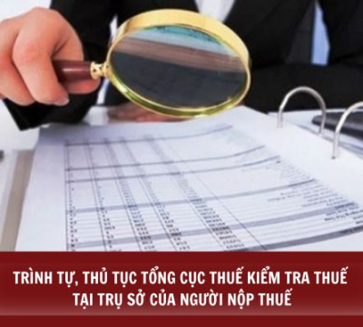 TRÌNH TỰ, THỦ TỤC TỔNG CỤC THUẾ KIỂM TRA THUẾ TẠI TRỤ SỞ CỦA NGƯỜI NỘP THUẾ