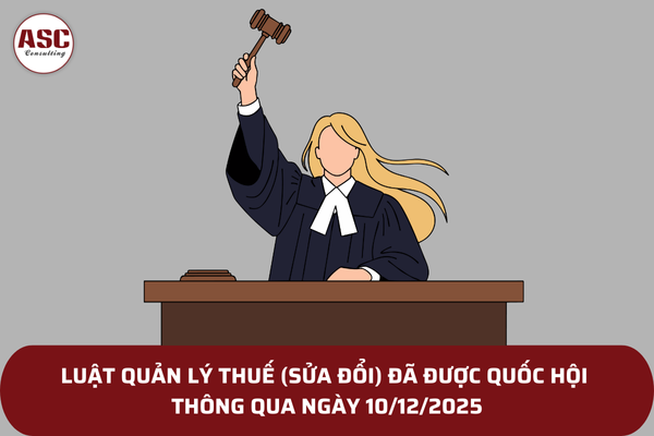 Luật Quản lý thuế (Sửa đổi) đã được Quốc hội thông qua ngày 10/12/2025